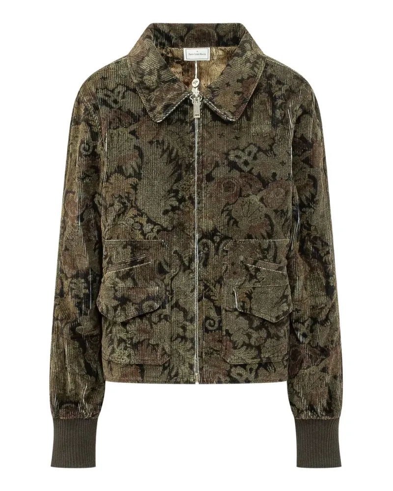 Pierre-Louis Mascia Gridox Cordjacke mit Blumenprint - Braun Braun