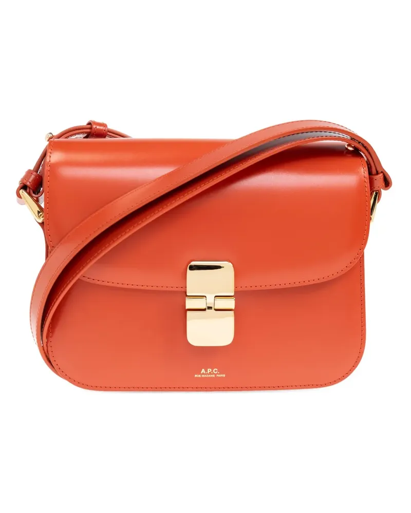 A.P.C. Schultertasche aus Leder - Orange Orange