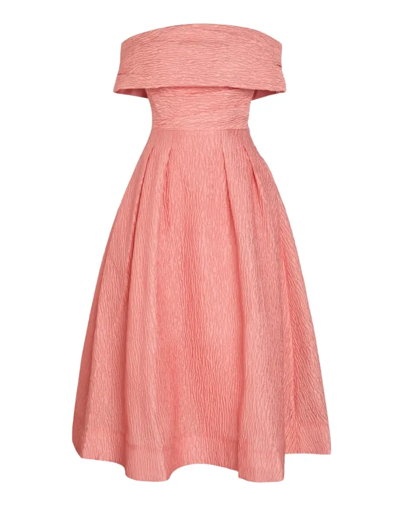 Rebecca Vallance Adalyn cloqué-effect off-shoulder dress - Rosa Rosa