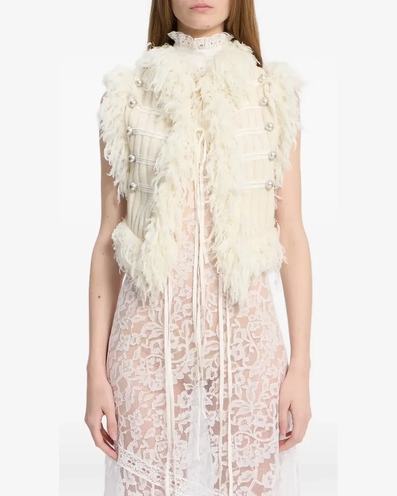 Ann Demeulemeester Odda Marsina Weste - Weiß Weiß