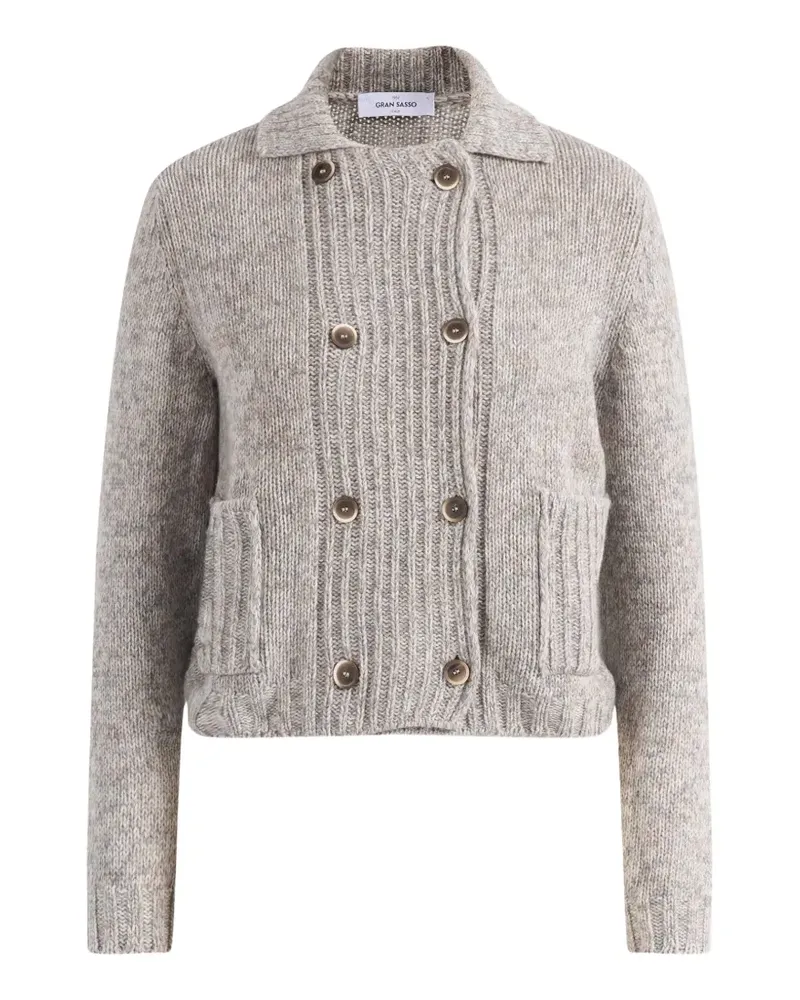 Gran Sasso double-breasted ribbed-knit cardigan - Nude Nude