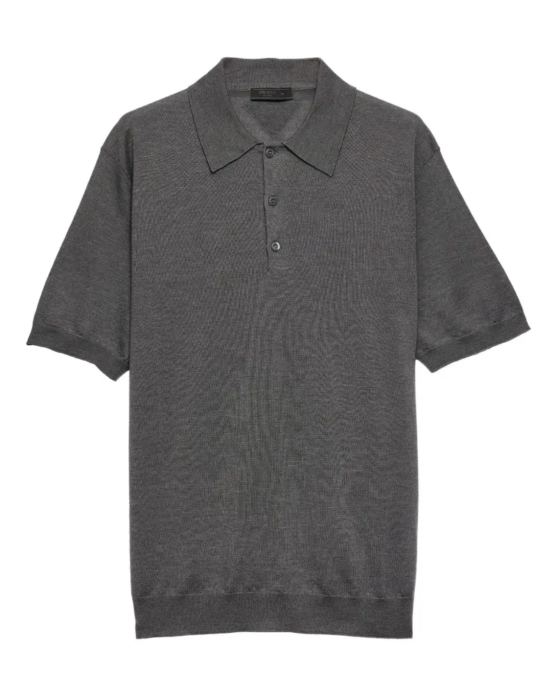 Prada Gestricktes Poloshirt - Grau Grau