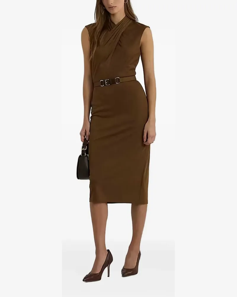 Ralph Lauren Midikleid mit Gürtel - Braun Braun