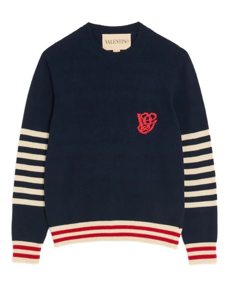 Valentino Garavani Bestickter Pullover mit Streifen - Blau Blau