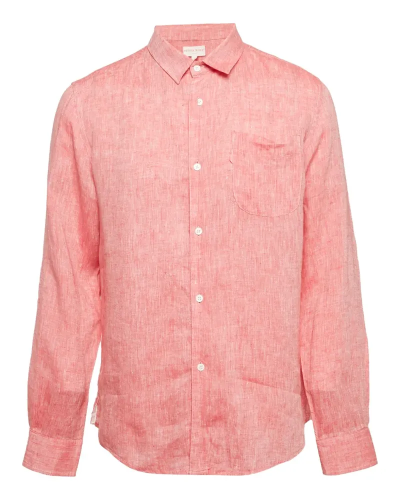Derek Rose Hemd aus Leinen - Rosa Rosa