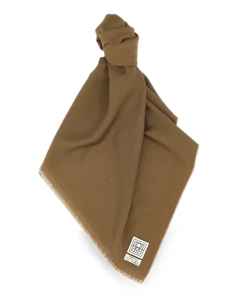Totême fringed wool scarf - Braun Braun
