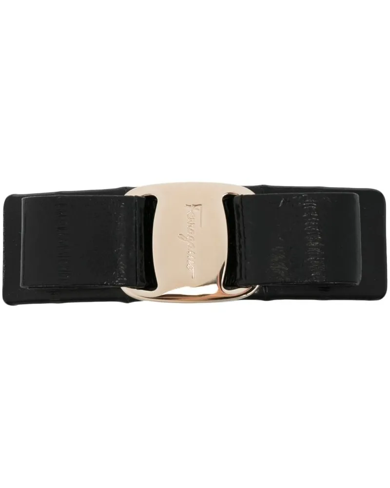 Ferragamo Haarspange mit Logo-Schild Schwarz