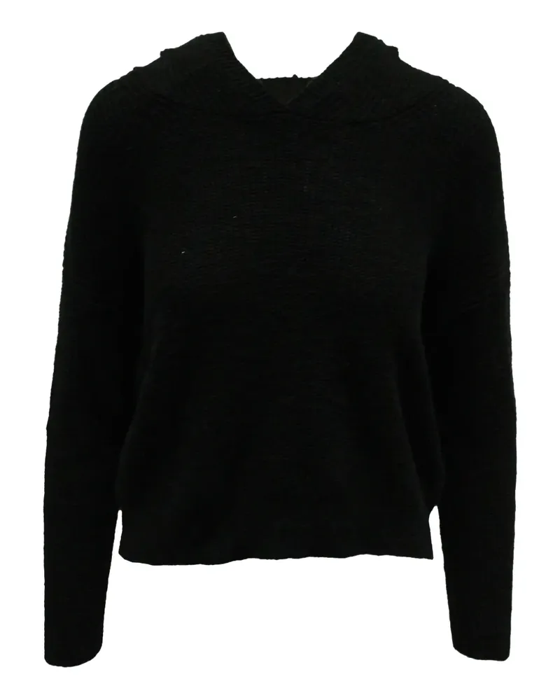 James Perse knitted double-hood hoodie - Schwarz Schwarz