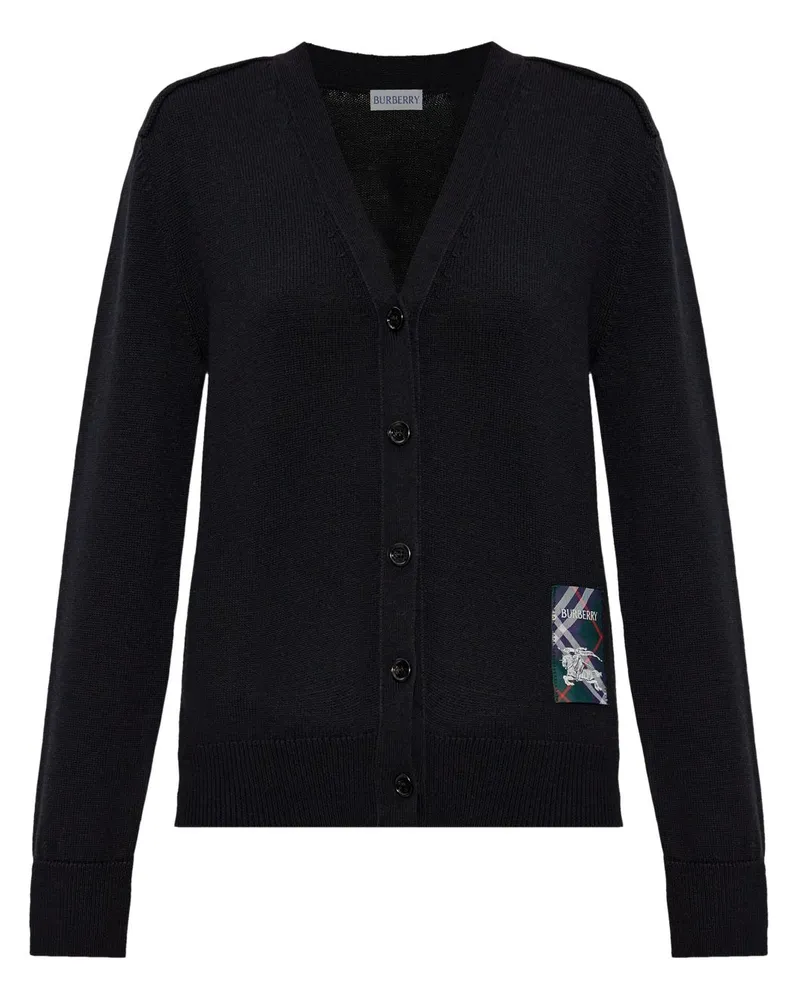 Burberry Cardigan mit V-Ausschnitt - Schwarz Schwarz
