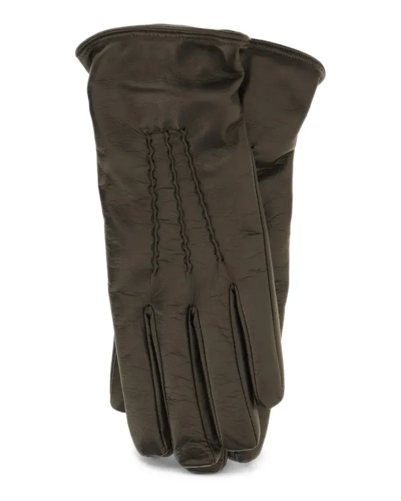 LARDINI Handschuhe aus Leder mit Ziernähten - Braun Braun