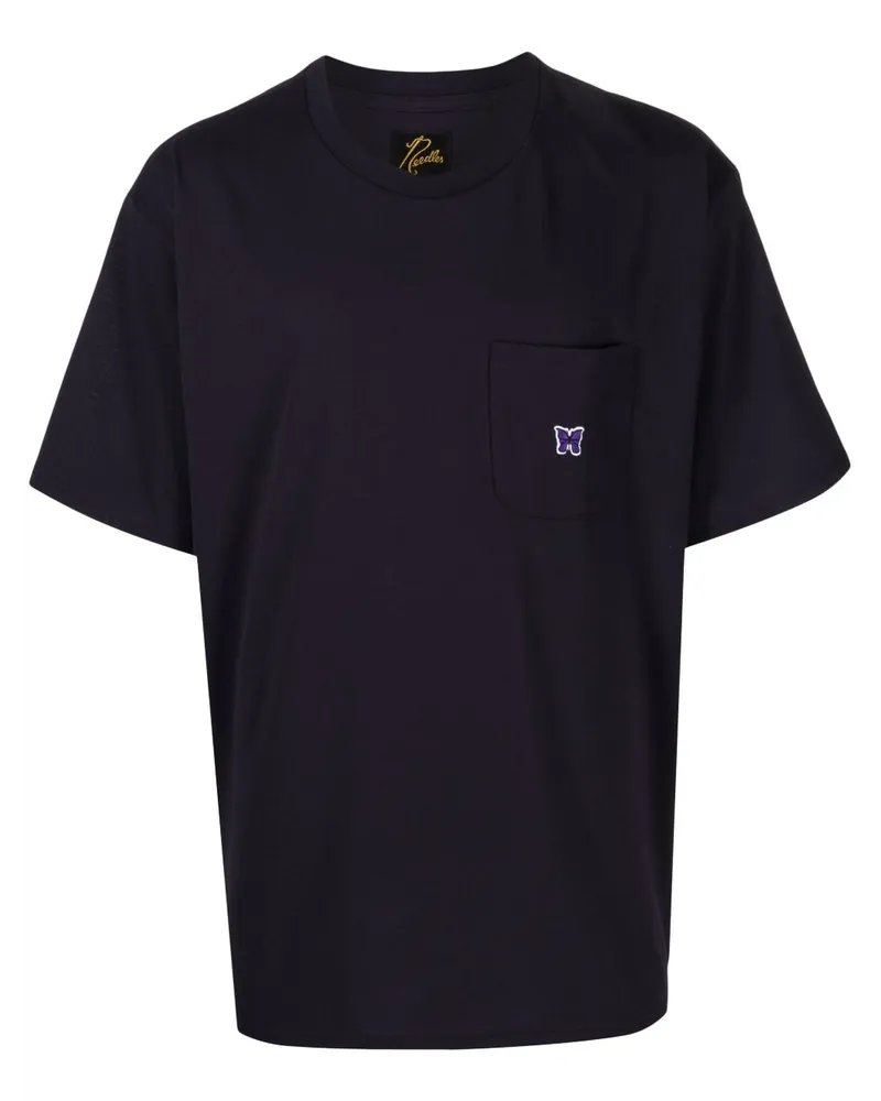 NEEDLES T-Shirt mit Logo-Patch Violett