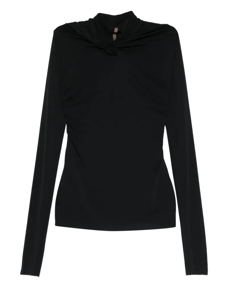 Rick Owens Lilies twisted long-sleeve top - Schwarz Schwarz