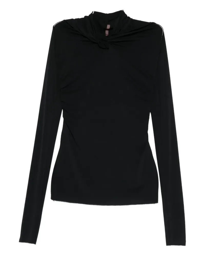 Rick Owens Lilies twisted long-sleeve top - Schwarz Schwarz