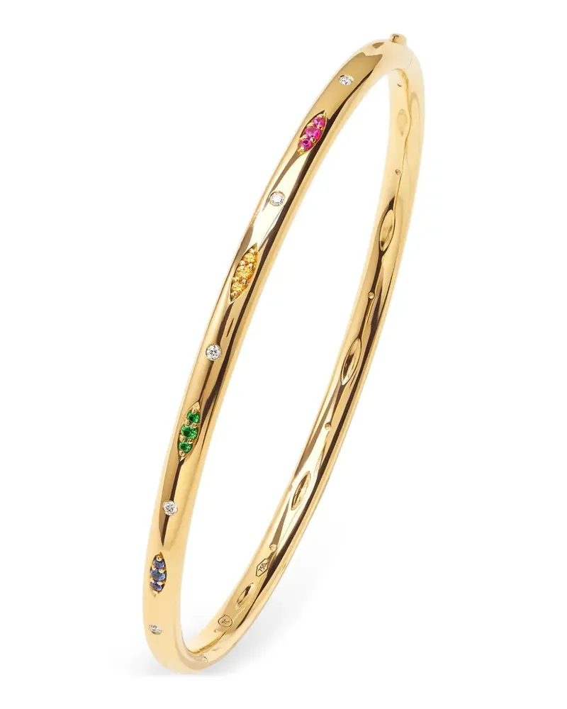 TAMARA COMOLLI 18kt Gypsy Candy Pave Gelbgoldarmreif mit Saphir und Tsavorit Gold
