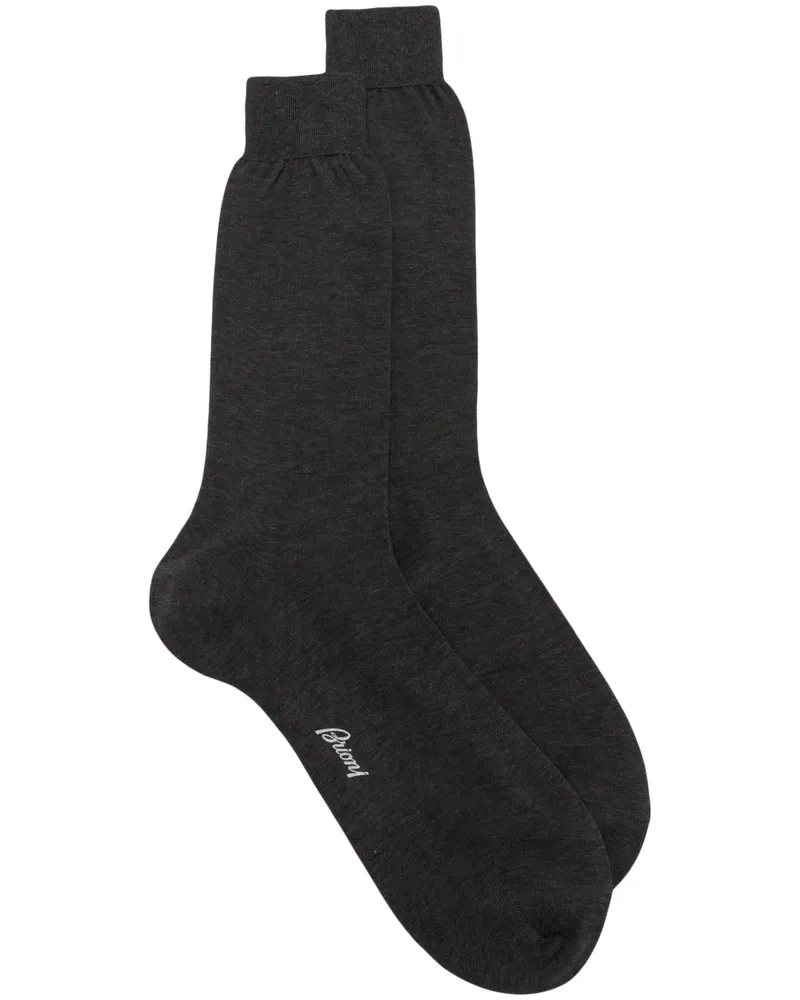 Brioni Socken mit Intarsien-Logo - Grau Grau