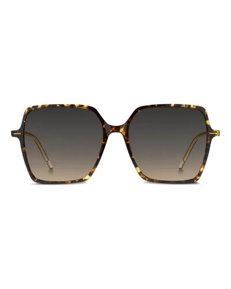 HUGO BOSS Eckige Sonnenbrille in Schildpattoptik - Braun Braun