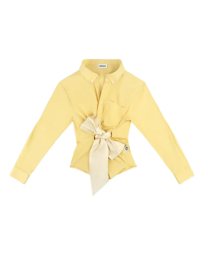 Area satin-knot Oxford shirt - Gelb Gelb