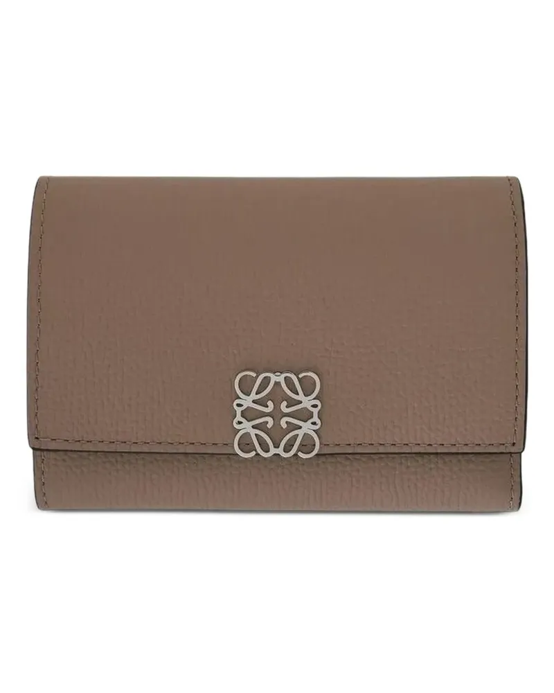 Loewe Anagram pebble-grain wallet - Nude Nude