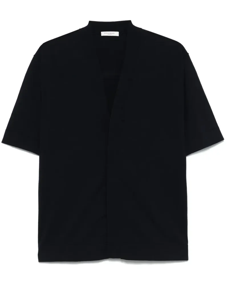 Paolo Pecora Milano Kurzärmeliger Cardigan - Blau Blau