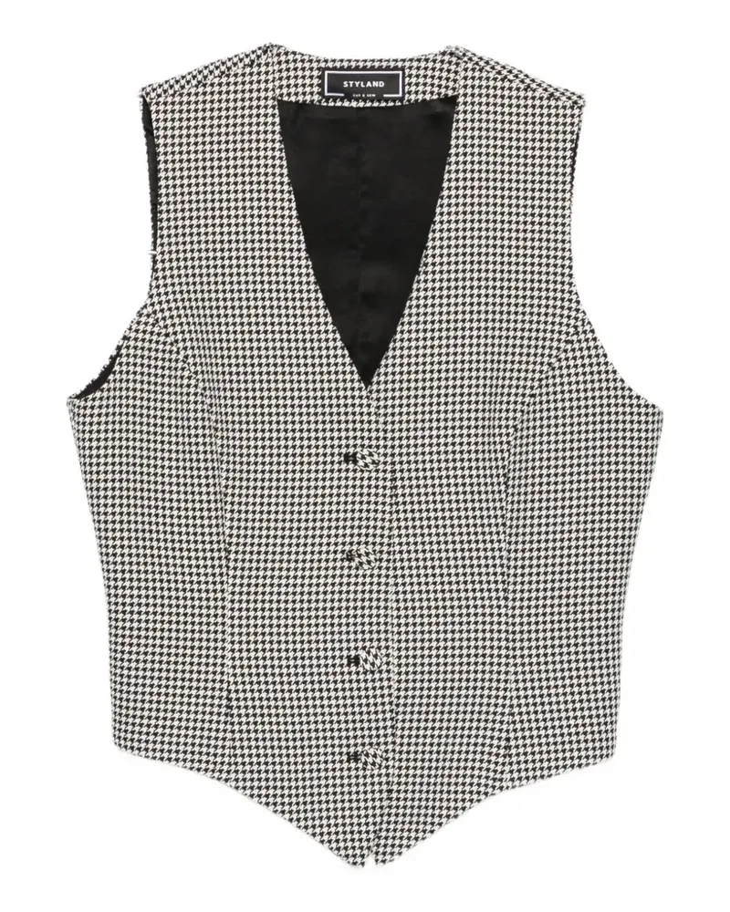 STYLAND houndstooth-pattern waistcoat - Nude Nude