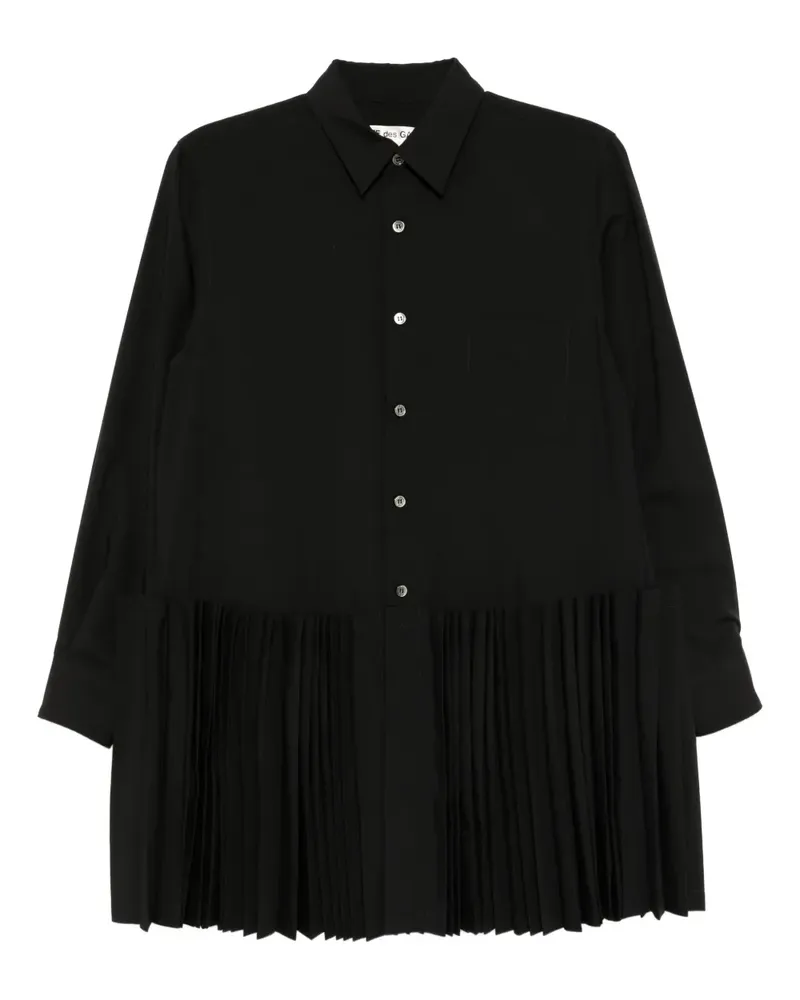 Comme des Garçons Hemdkleid mit Falten - Schwarz Schwarz