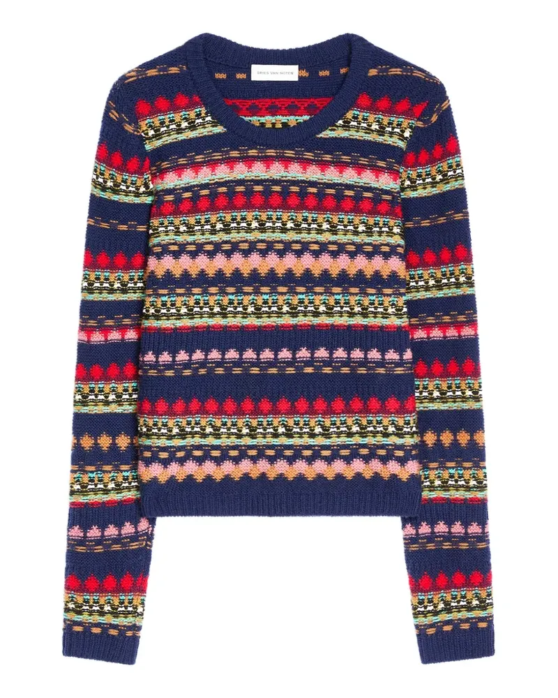 Dries van Noten Pullover aus Jacquard - Blau Blau