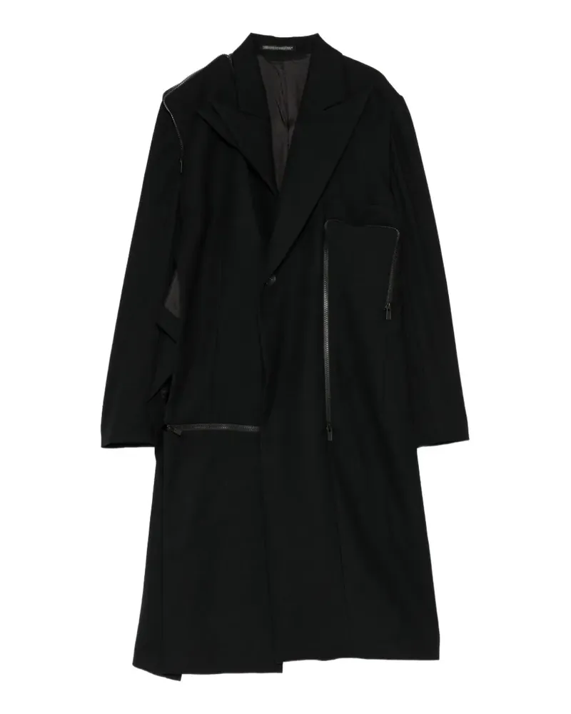Yohji Yamamoto Saxony Mantel - Schwarz Schwarz