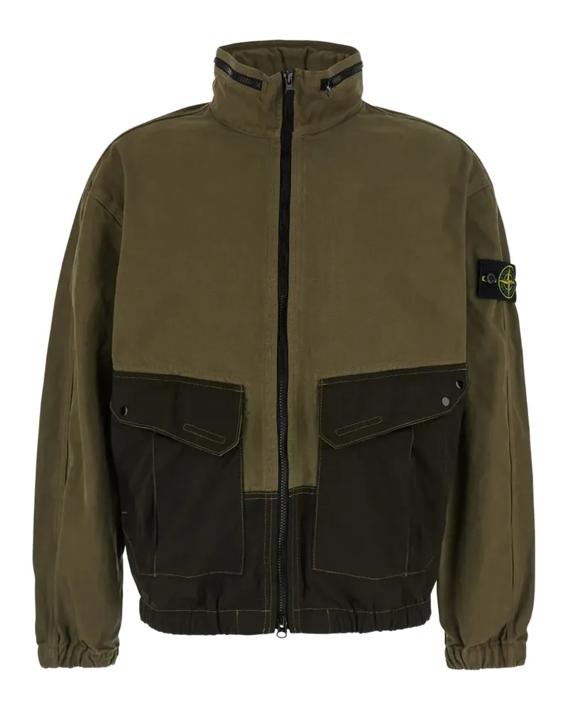 Stone Island Jacke mit Logo-Patch - Grün Grün