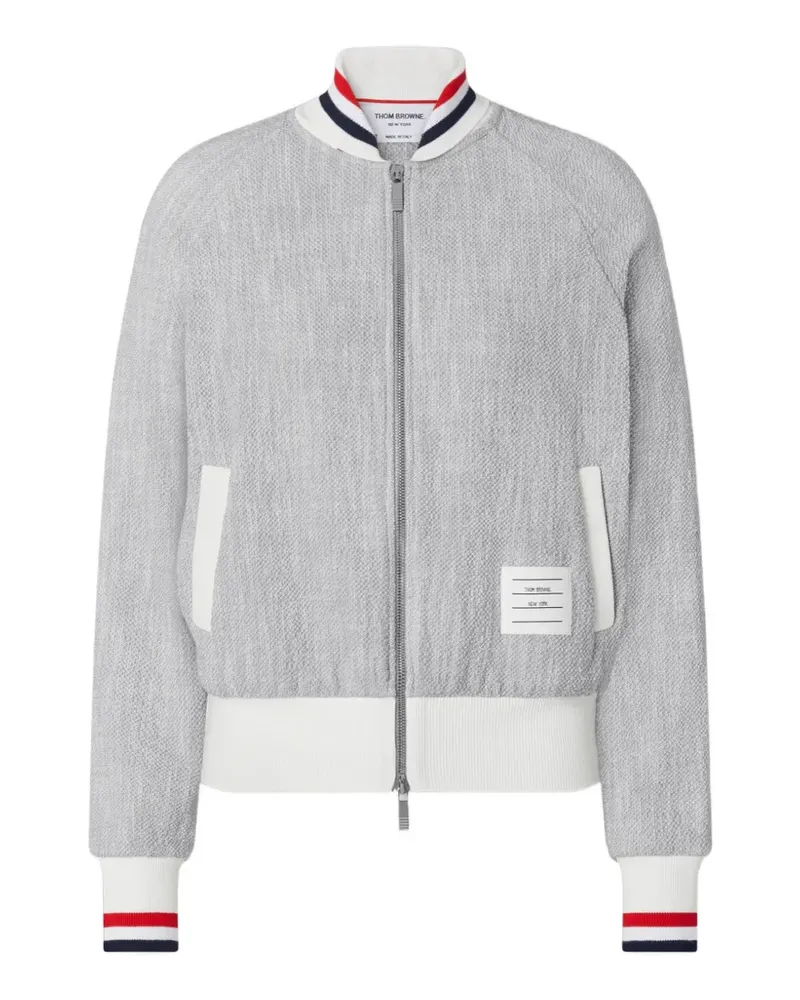 Thom Browne zip-up bomber jacket - Grau Grau