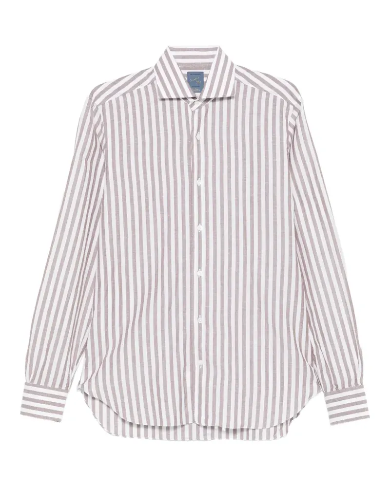 BARBA striped long-sleeve shirt - Weiß Weiß