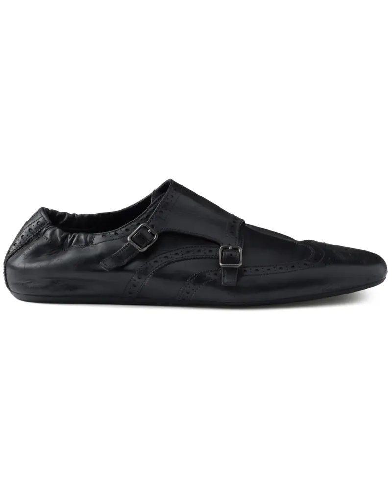 Prada Loafer mit Monk-Riemen - Schwarz Schwarz