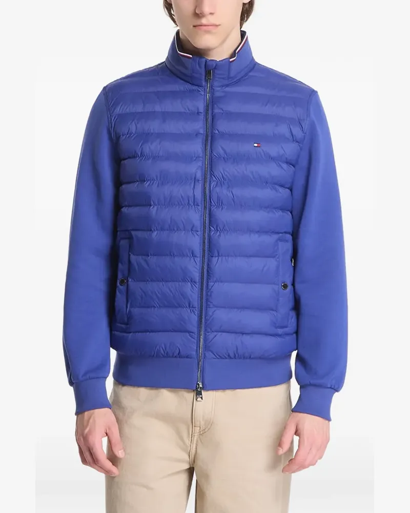 Tommy Hilfiger quilted-panel zip-up sweater - Blau Blau