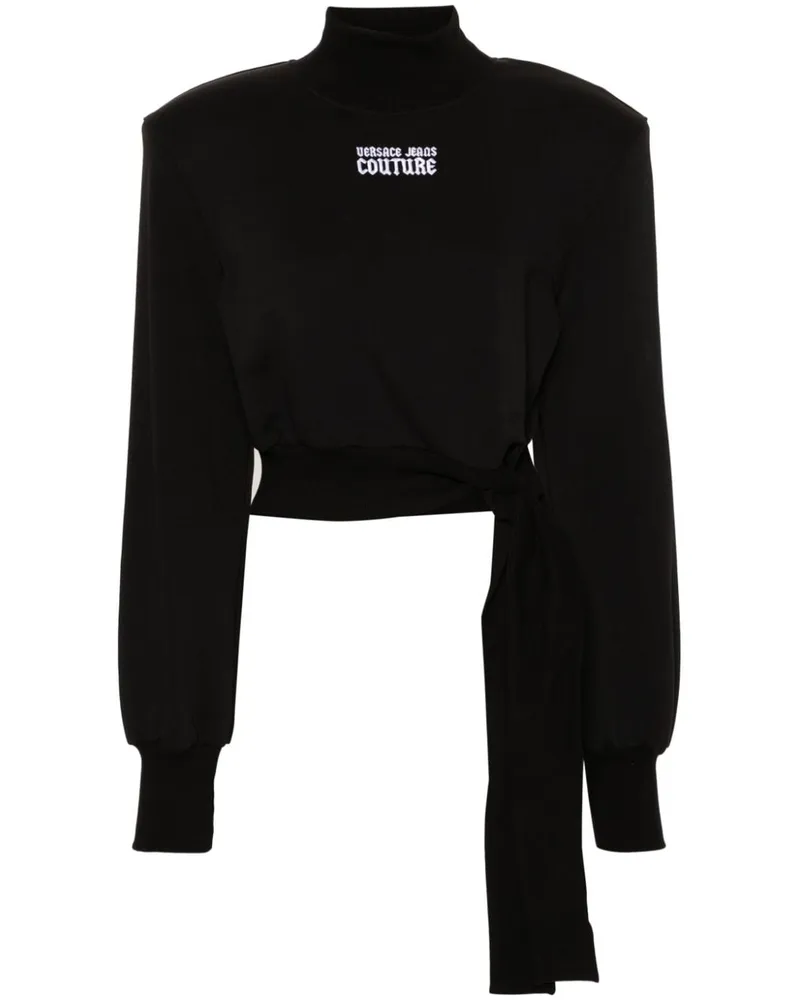 Versace Jeans Sweatshirt mit Logo-Stickerei Schwarz