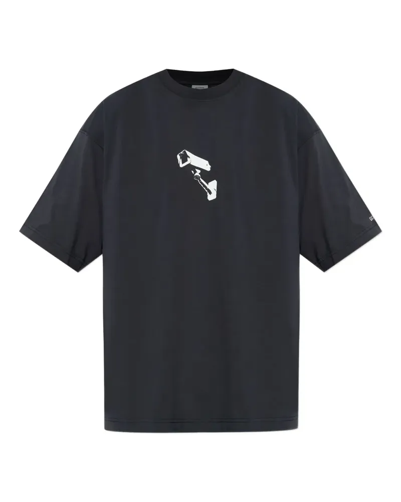 VETEMENTS T-Shirt mit Kamera-Print - Schwarz Schwarz