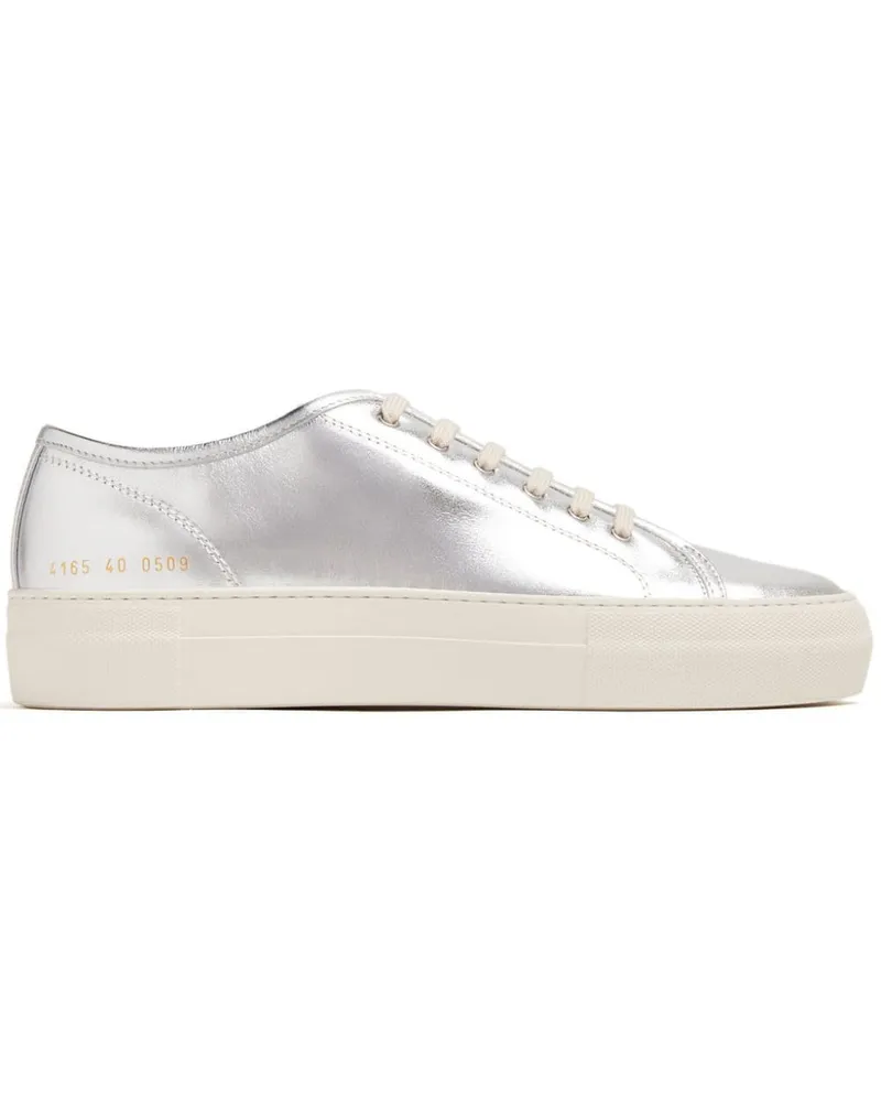 Common Projects Tournament Low Sneakers aus Metallic-Leder - Silber Silber