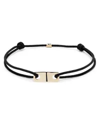 Luis Morais Kordelarmband mit 14kt Gelbgolddetail Schwarz