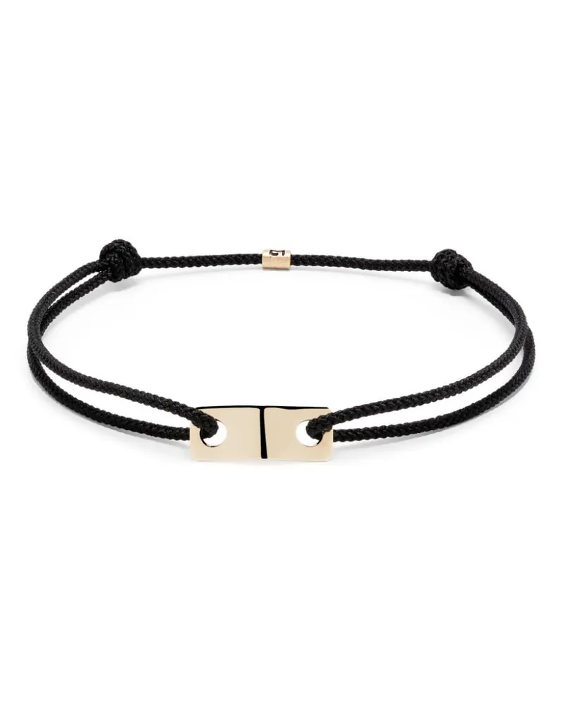 Luis Morais Kordelarmband mit 14kt Gelbgolddetail - Schwarz Schwarz