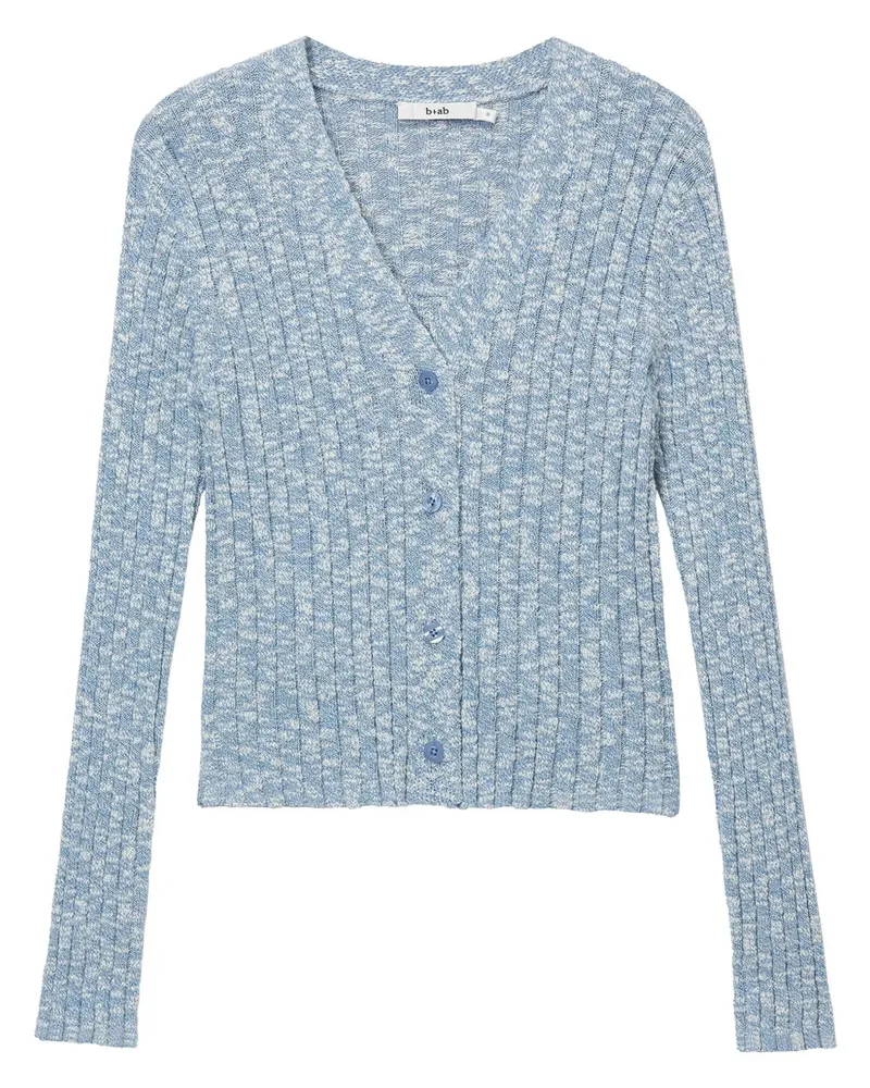 b+ab Grob gerippter Cardigan - Blau Blau
