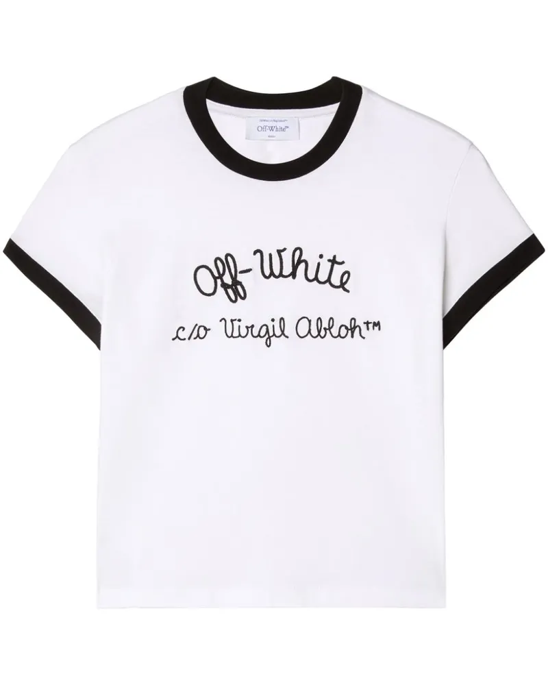 OFF-WHITE T-Shirt mit Logo-Stickerei - Weiß Weiß