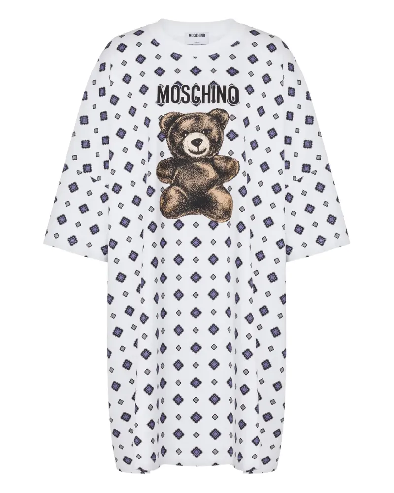 Moschino Minikleid mit Teddy-Print - Weiß Weiß
