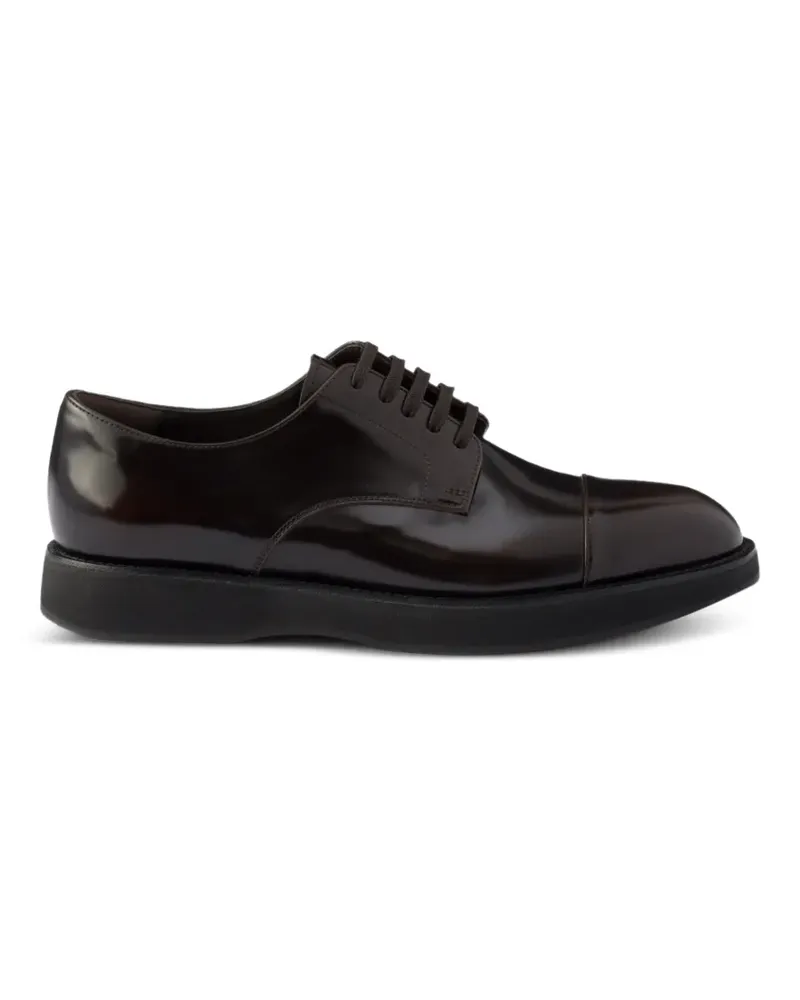 Prada Schnürschuhe aus gebürstetem Leder - Braun Braun