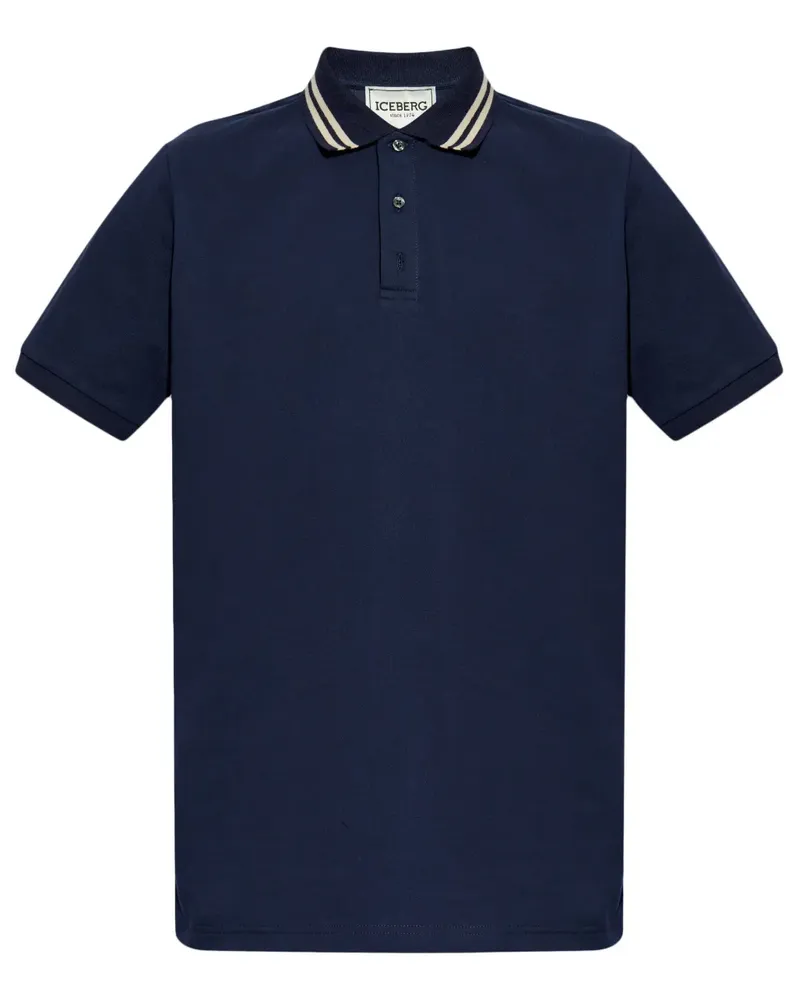Iceberg Poloshirt mit Logo-Patch - Blau Blau
