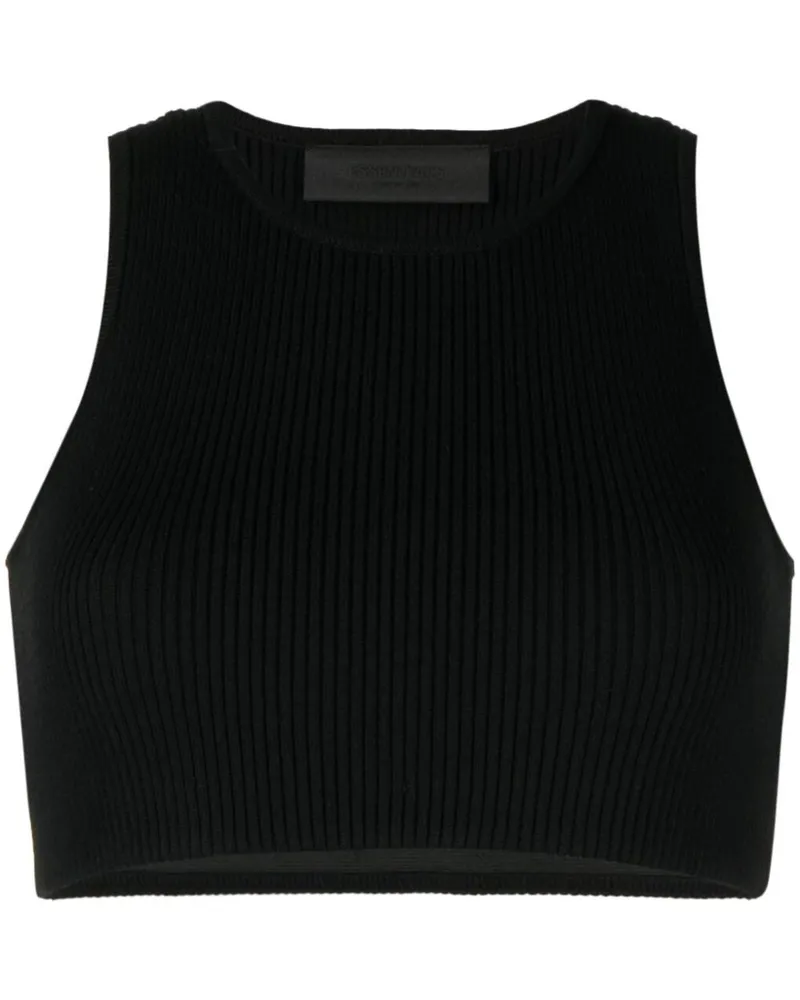 Fear of God Geripptes Oberteil mit Logo-Patch - Schwarz Schwarz