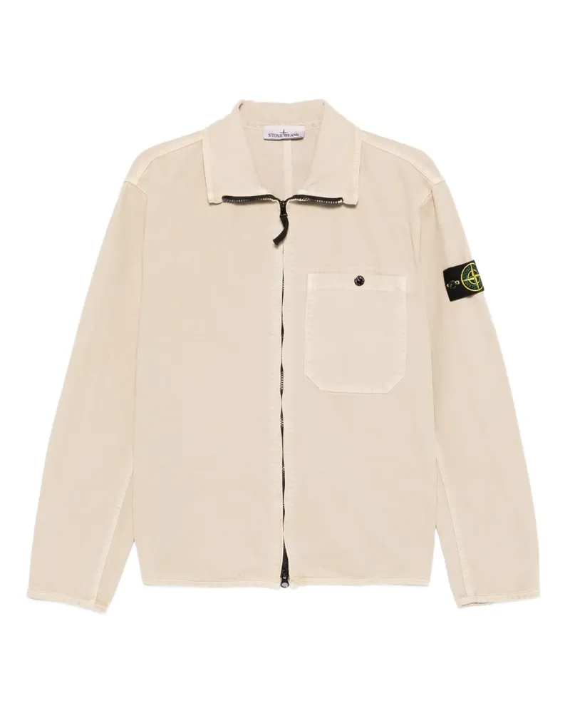 Stone Island patch-pocket zip overshirt - Nude Nude