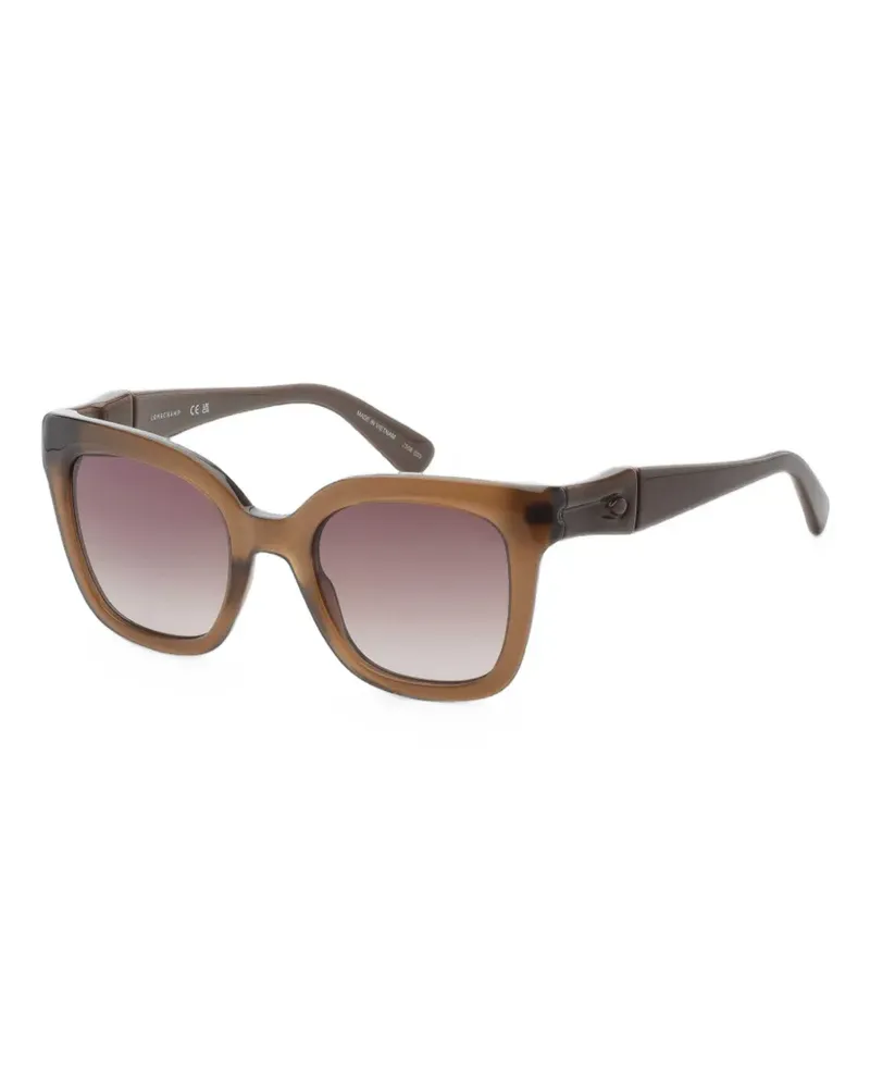Longchamp Sonnenbrille mit eckigem Gestell - Braun Braun