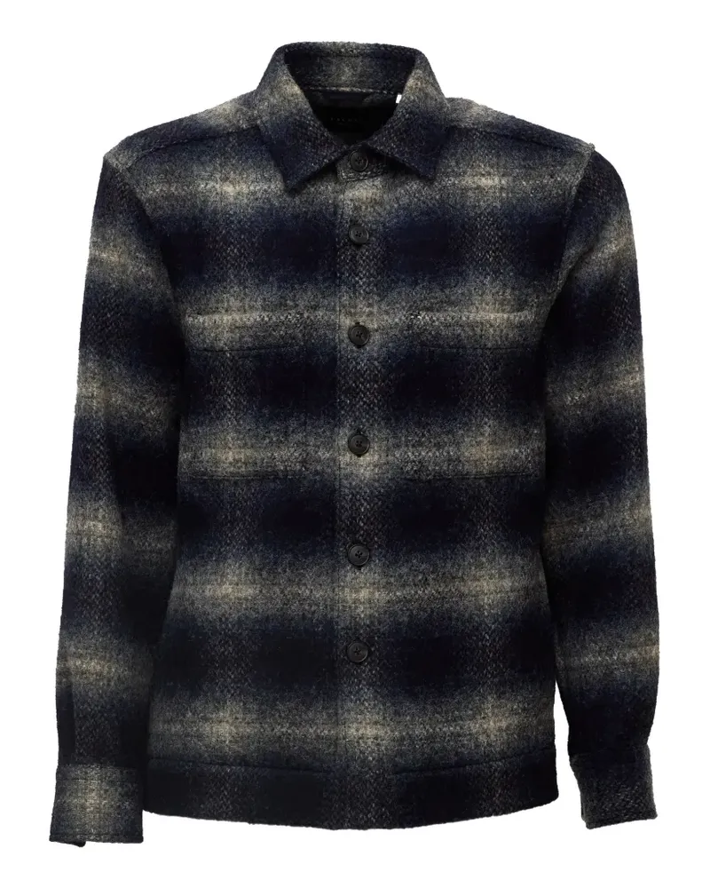 XACUS Moon Astrakan-effect wool shirt - Blau Blau
