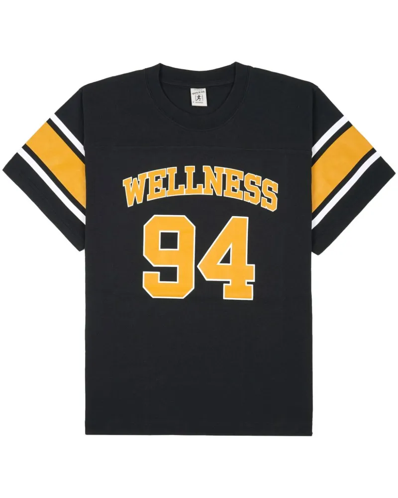 SPORTY & RICH T-Shirt mit Wellness 94-Print - Schwarz Schwarz