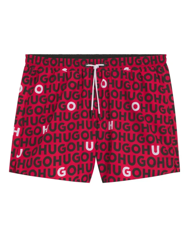 HUGO BOSS Badeshorts mit Logo-Print - Rot Rot