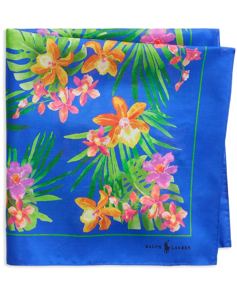 Ralph Lauren Schal aus Maulbeerseide mit Blumen-Print - Blau Blau