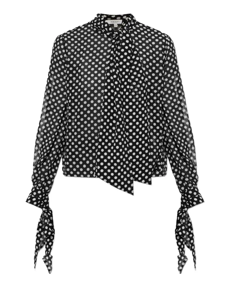 Frame Denim polka-dot tie-fastening blouse - Schwarz Schwarz